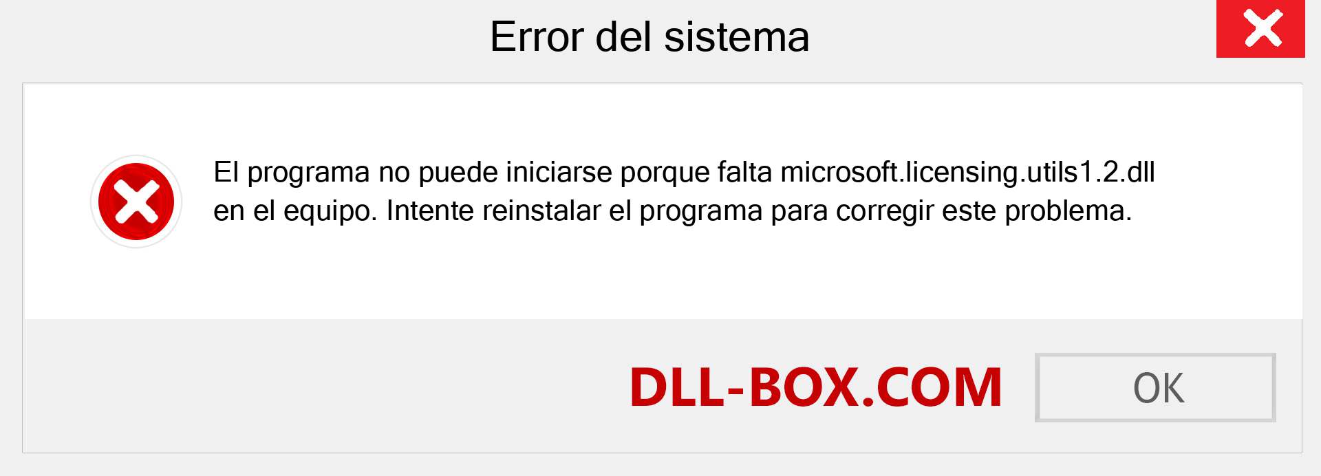 ¿Falta el archivo microsoft.licensing.utils1.2.dll ?. Descargar para Windows 7, 8, 10 - Corregir microsoft.licensing.utils1.2 dll Missing Error en Windows, fotos, imágenes