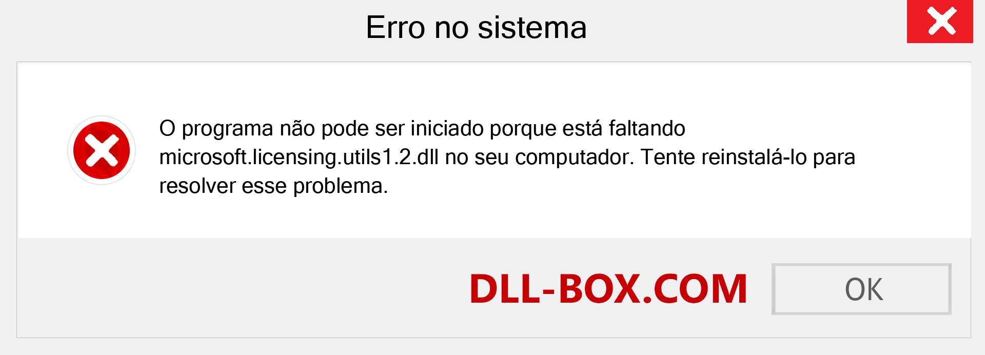 Arquivo microsoft.licensing.utils1.2.dll ausente ?. Download para Windows 7, 8, 10 - Correção de erro ausente microsoft.licensing.utils1.2 dll no Windows, fotos, imagens