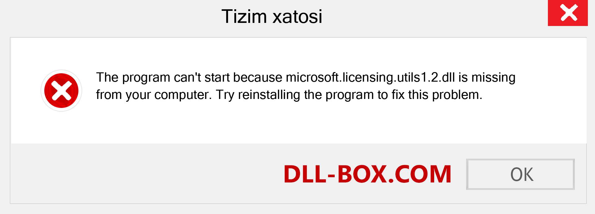 microsoft.licensing.utils1.2.dll fayli yo'qolganmi?. Windows 7, 8, 10 uchun yuklab olish - Windowsda microsoft.licensing.utils1.2 dll etishmayotgan xatoni tuzating, rasmlar, rasmlar